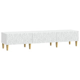 TV Cabinet 147 x 34.5 x 30 cm White Engineered Wood - Front View