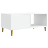Coffee Table White 90 x 50 x 40 cm Engineered Wood - Rear View