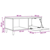 Coffee Table White 90 x 50 x 40 cm Engineered Wood - Extra Image