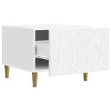 Coffee Table White 50 x 49 x 40 cm Engineered Wood - Side View