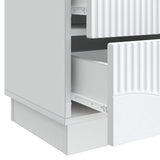 Bedside Cabinet White 43 x 34.5 x 44.5 cm Engineered Wood
