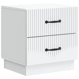 Bedside Cabinet White 43 x 34.5 x 44.5 cm Engineered Wood - Front View