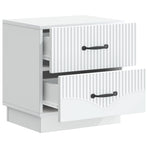 Bedside Cabinet White 43 x 34.5 x 44.5 cm Engineered Wood