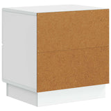 Bedside Cabinet White 43 x 34.5 x 44.5 cm Engineered Wood - Close-Up Angle