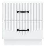 Bedside Cabinet White 43 x 34.5 x 44.5 cm Engineered Wood - 45-Degree Angle