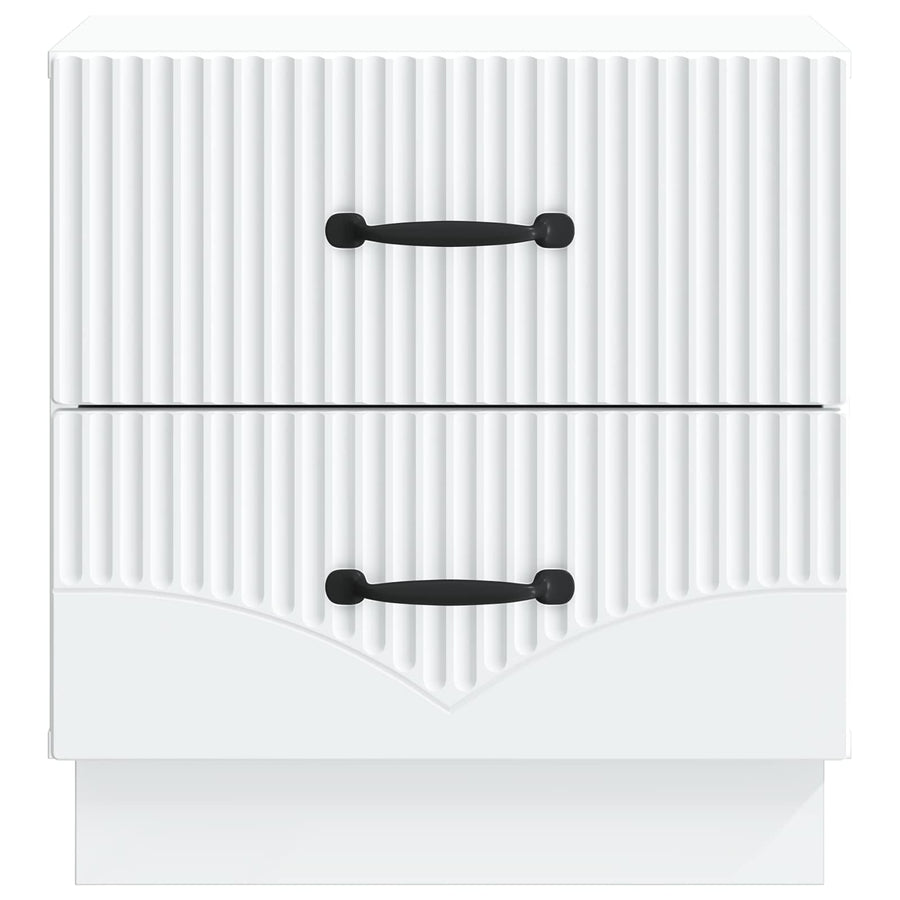 Bedside Cabinet White 43 x 34.5 x 44.5 cm Engineered Wood