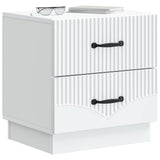Bedside Cabinet White 43 x 34.5 x 44.5 cm Engineered Wood