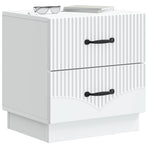 Bedside Cabinet White 43 x 34.5 x 44.5 cm Engineered Wood