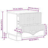 Bedside Cabinet White 43 x 34.5 x 44.5 cm Engineered Wood