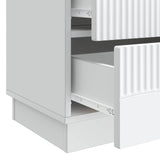 Bedside Cabinet White 62 x 34.5 x 44.5 cm Engineered Wood