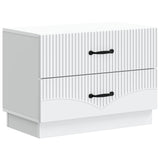Bedside Cabinet White 62 x 34.5 x 44.5 cm Engineered Wood - Front View