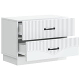 Bedside Cabinet White 62 x 34.5 x 44.5 cm Engineered Wood - Top-Down View