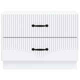 Bedside Cabinet White 62 x 34.5 x 44.5 cm Engineered Wood - 45-Degree Angle