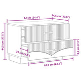 Bedside Cabinet White 62 x 34.5 x 44.5 cm Engineered Wood - Extra Image