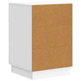 Bedside Cabinet White 43 x 41 x 63.5 cm Engineered Wood - Close-Up Angle