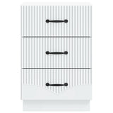 Bedside Cabinet White 43 x 41 x 63.5 cm Engineered Wood