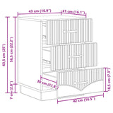 Bedside Cabinet White 43 x 41 x 63.5 cm Engineered Wood - Extra Image