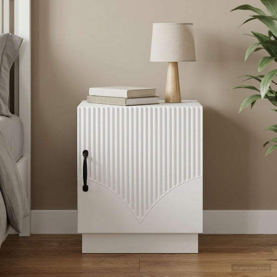 Bedside Table White 43 x 34.5 x 47 cm Engineered Wood