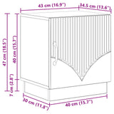 Bedside Table White 43 x 34.5 x 47 cm Engineered Wood - Extra Image