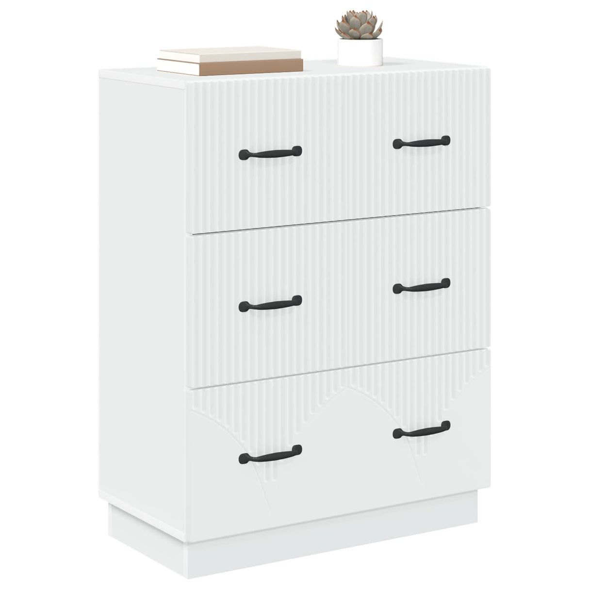 Drawer Cabinet White 66 x 34.5 x 87 cm Engineered Wood
