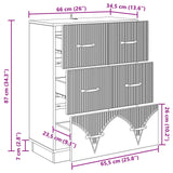 Drawer Cabinet White 66 x 34.5 x 87 cm Engineered Wood - Extra Image