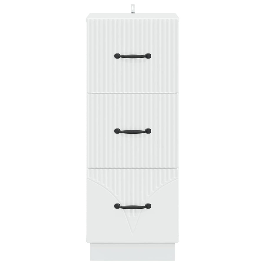 Drawer Cabinet White 33 x 34.5 x 87 cm Engineered Wood