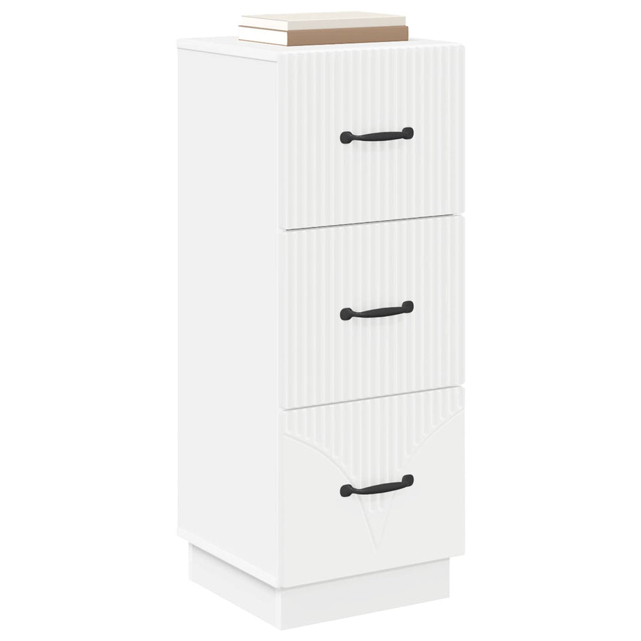 Drawer Cabinet White 33 x 34.5 x 87 cm Engineered Wood
