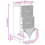 Drawer Cabinet White 33 x 34.5 x 87 cm Engineered Wood