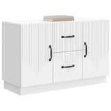 Sideboard with Drawer White 89 x 34.5 x 57 cm Engineered Wood - Side View
