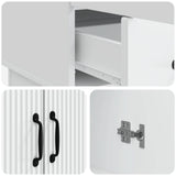 Sideboard with Drawer White 66 x 34.5 x 92 cm Engineered Wood - Low Angle