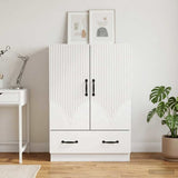 Sideboard with Drawer White 66 x 34.5 x 92 cm Engineered Wood - Side View