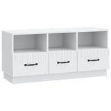 TV Cabinet with Drawer White 102 x 34.5 x 47 cm Engineered Wood - Front View