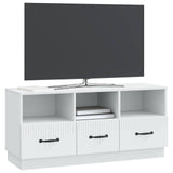 TV Cabinet with Drawer White 102 x 34.5 x 47 cm Engineered Wood - Side View