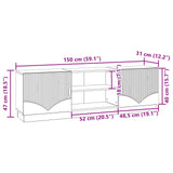 TV Cabinet White 150 x 31 x 47 cm Engineered Wood