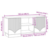 TV Cabinet White 102 x 34.5 x 47 cm Engineered Wood
