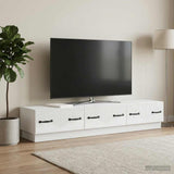 TV Cabinet with Drawer White 147 x 34.5 x 27 cm Engineered Wood - Top-Down View