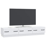 TV Cabinet with Drawer White 147 x 34.5 x 27 cm Engineered Wood