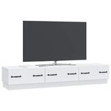 TV Cabinet with Drawer White 147 x 34.5 x 27 cm Engineered Wood - Side View