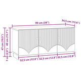 TV Cabinet White 99 x 34.5 x 47 cm Engineered Wood