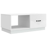 Coffee Table White 90 x 50 x 37 cm Engineered Wood - Front View