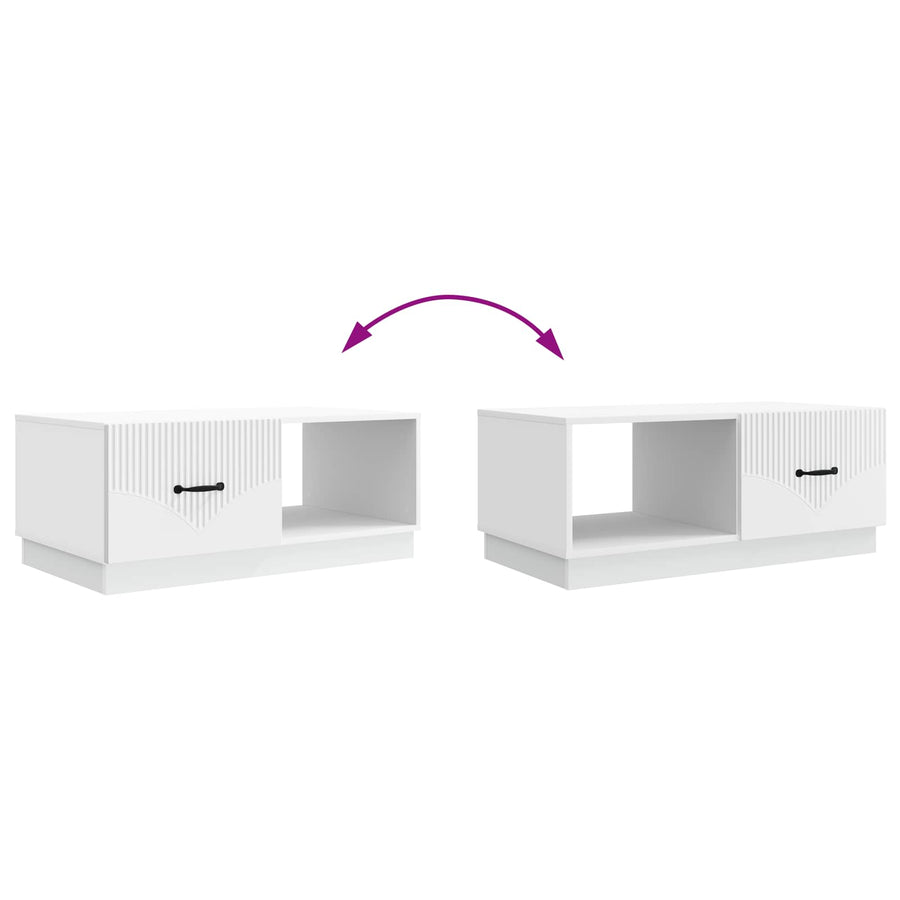 Coffee Table White 90 x 50 x 37 cm Engineered Wood