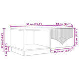 Coffee Table White 90 x 50 x 37 cm Engineered Wood - Extra Image