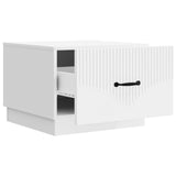 Coffee Table with Drawer White 49 x 50 x 37 cm Engineered Wood - Top-Down View