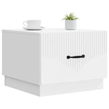 Coffee Table with Drawer White 49 x 50 x 37 cm Engineered Wood - Side View