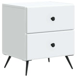 Bedside Cabinet White 43 x 34.5 x 47.5 cm Engineered Wood - Front View
