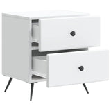 Bedside Cabinet White 43 x 34.5 x 47.5 cm Engineered Wood - Top-Down View