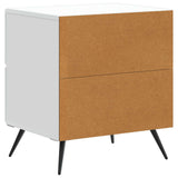 Bedside Cabinet White 43 x 34.5 x 47.5 cm Engineered Wood - Close-Up Angle