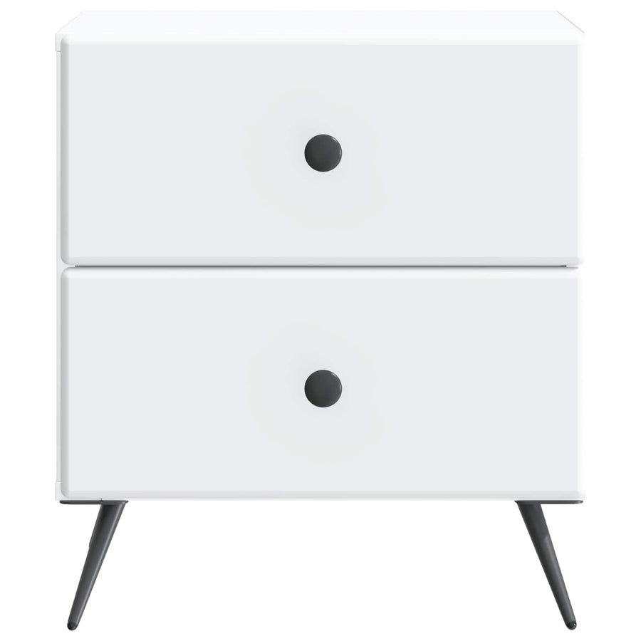 Bedside Cabinet White 43 x 34.5 x 47.5 cm Engineered Wood