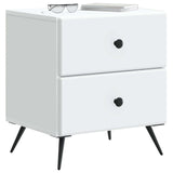 Bedside Cabinet White 43 x 34.5 x 47.5 cm Engineered Wood - Side View