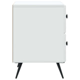 Bedside Cabinet White 43 x 34.5 x 47.5 cm Engineered Wood - Rear View